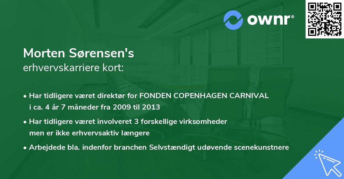 Morten Sørensen's erhvervskarriere kort