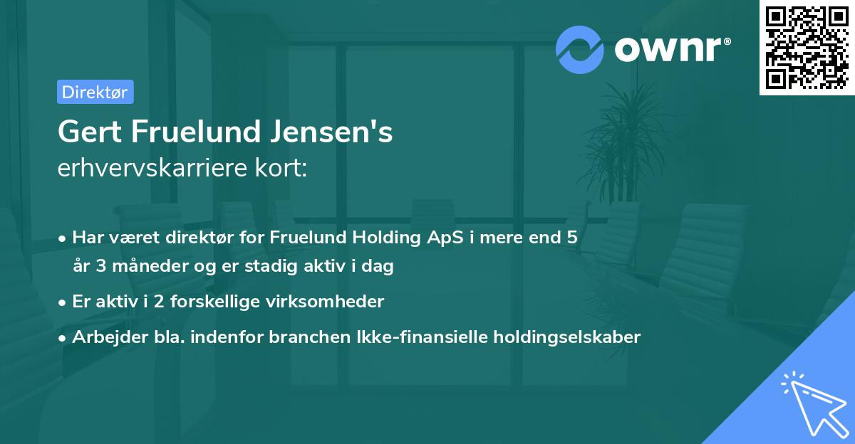 Gert Fruelund Jensen's erhvervskarriere kort