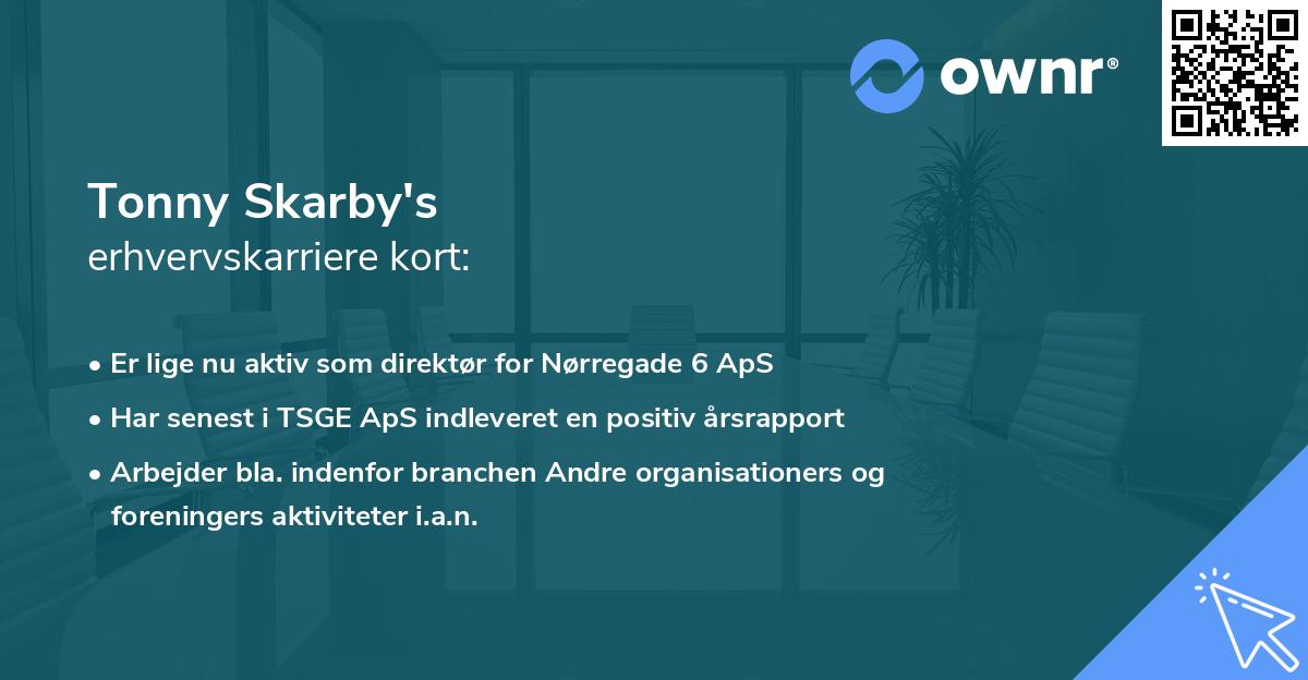 Tonny Skarby's erhvervskarriere kort