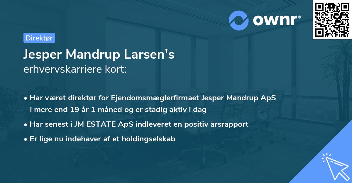 Jesper Mandrup Larsen's erhvervskarriere kort