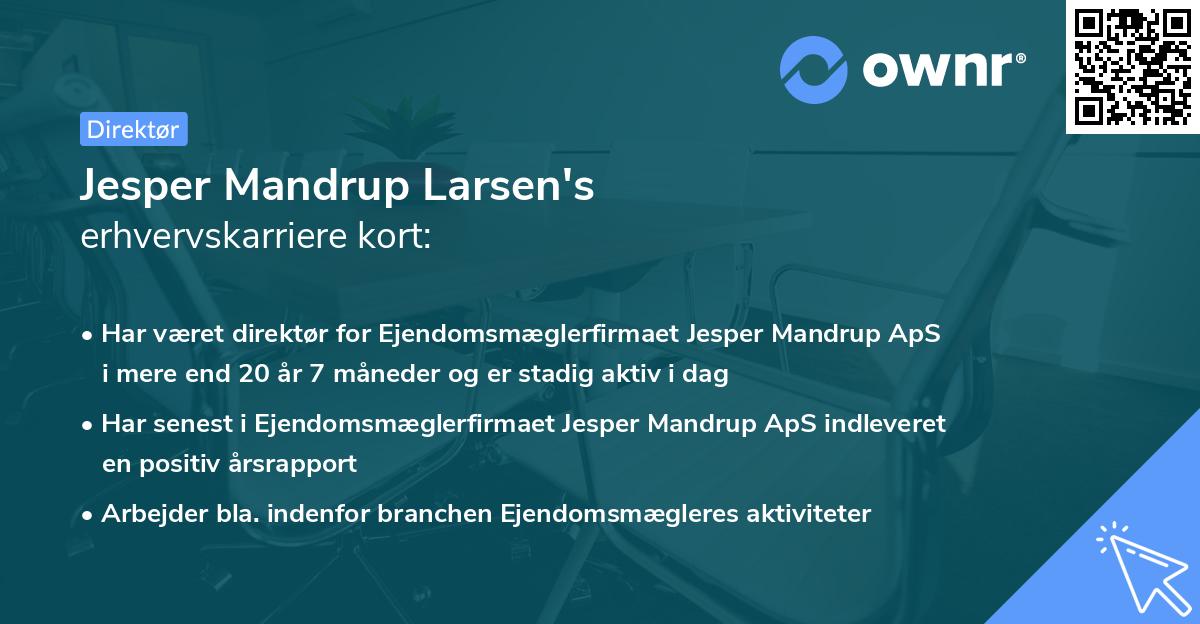 Jesper Mandrup Larsen's erhvervskarriere kort