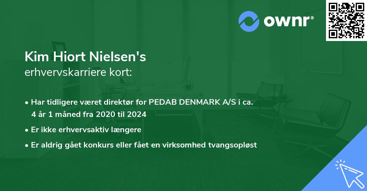 Kim Hiort Nielsen's erhvervskarriere kort