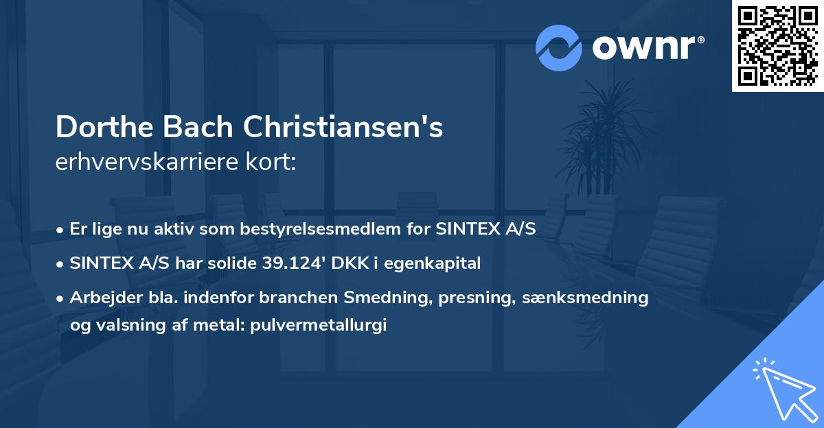 Dorthe Bach Christiansen's erhvervskarriere kort