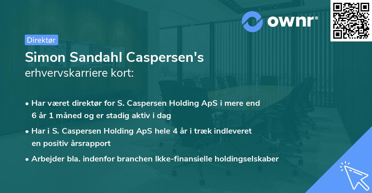Simon Sandahl Caspersen's erhvervskarriere kort