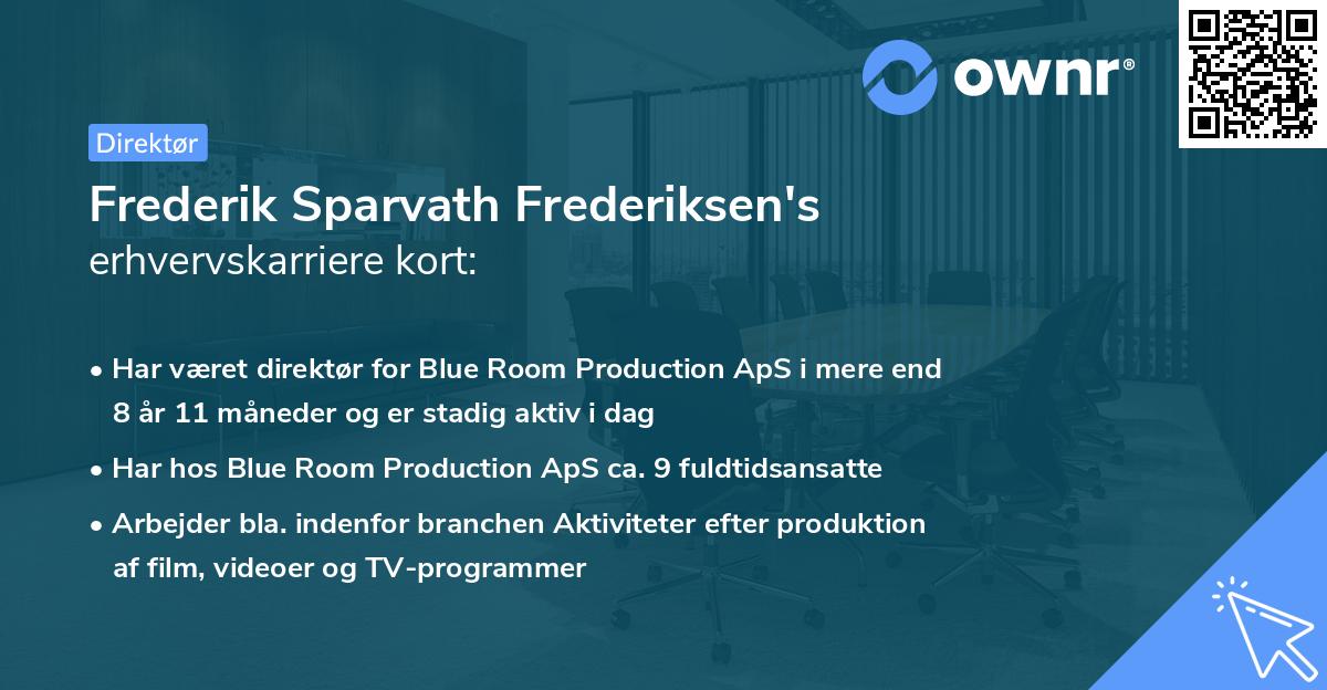 Frederik Sparvath Frederiksen's erhvervskarriere kort