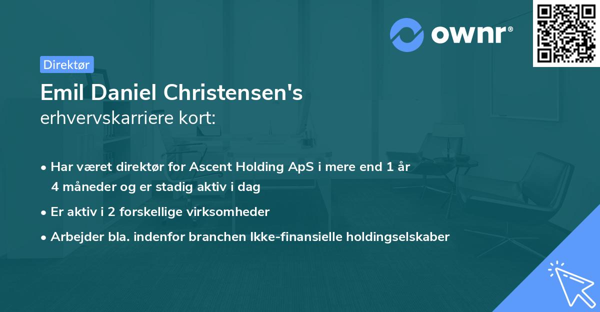 Emil Daniel Christensen's erhvervskarriere kort
