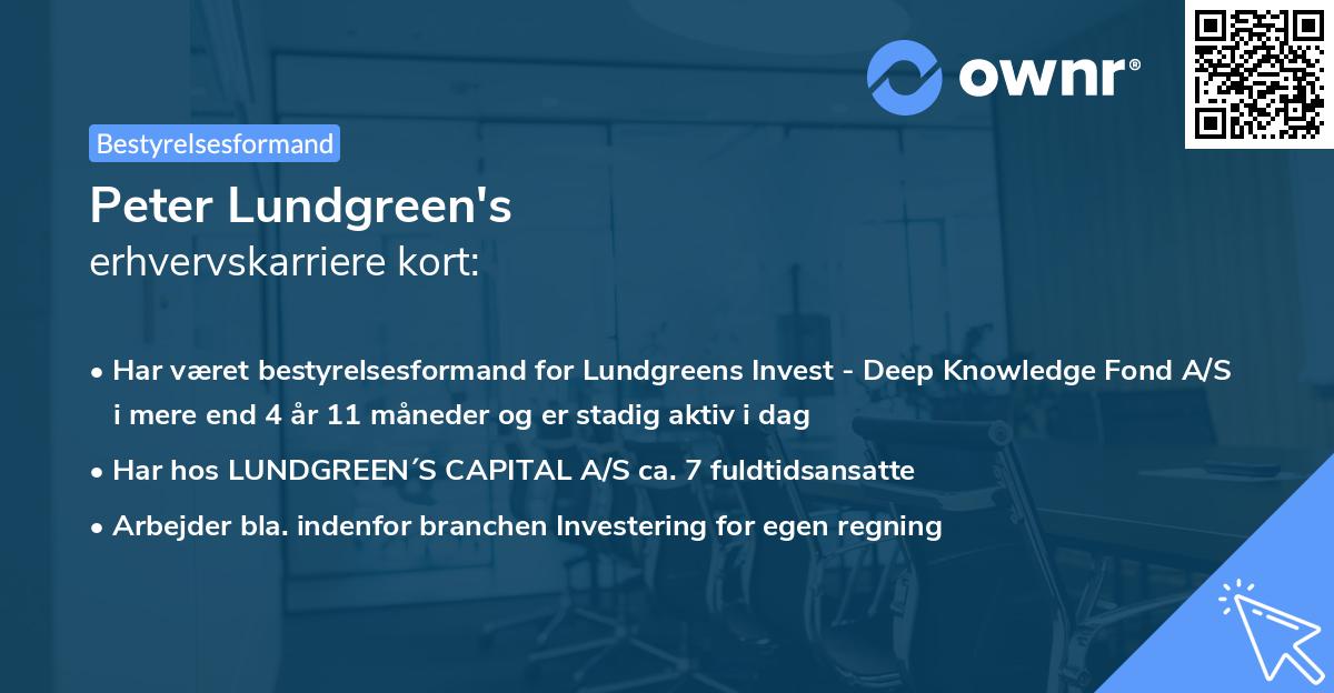 Peter Lundgreen's erhvervskarriere kort