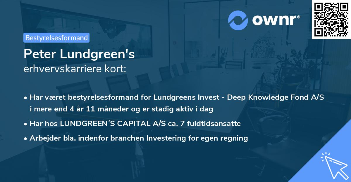 Peter Lundgreen's erhvervskarriere kort