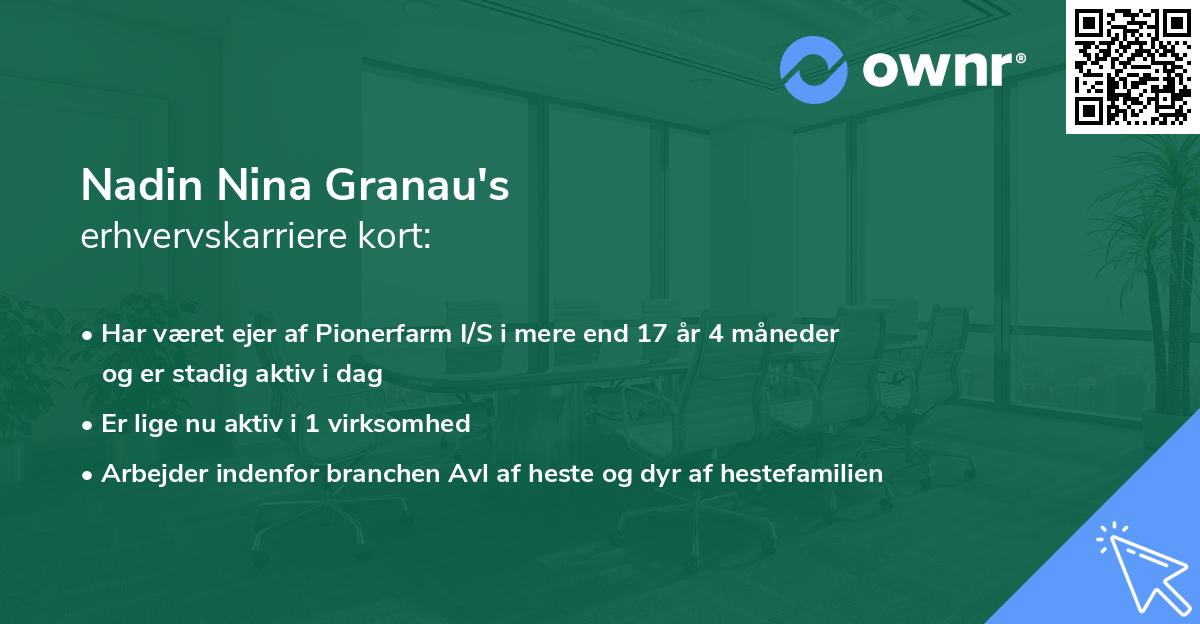 Nadin Nina Granau's erhvervskarriere kort