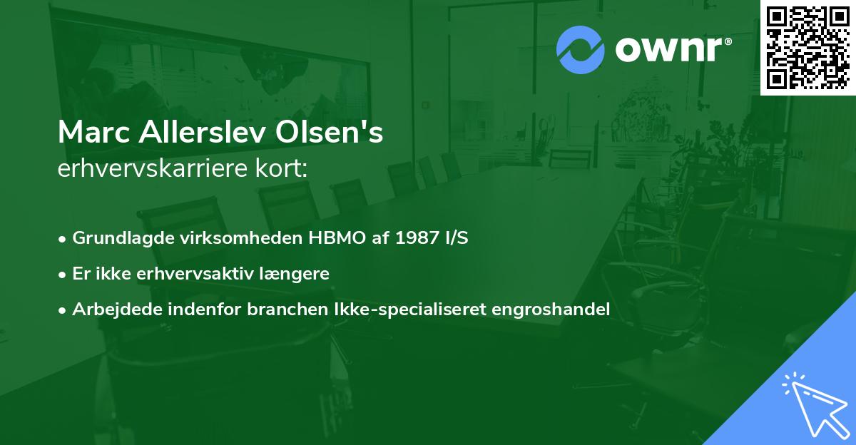Marc Allerslev Olsen's erhvervskarriere kort