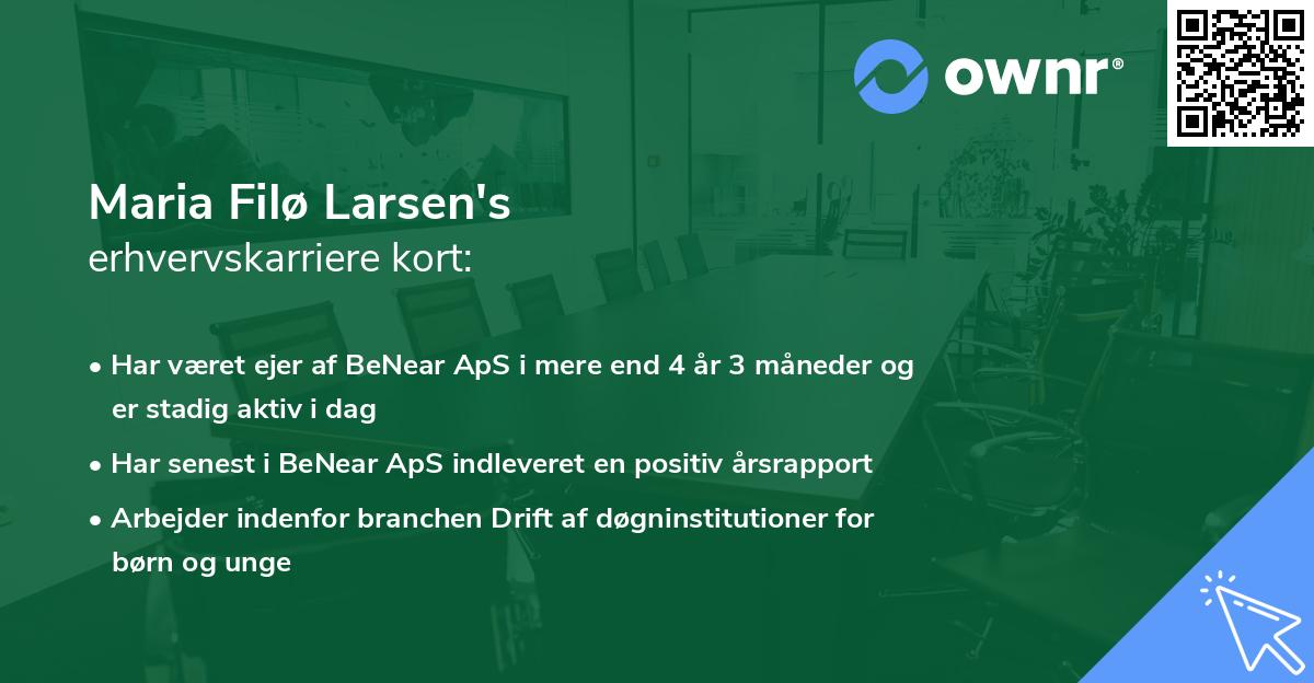 Maria Filø Larsen's erhvervskarriere kort