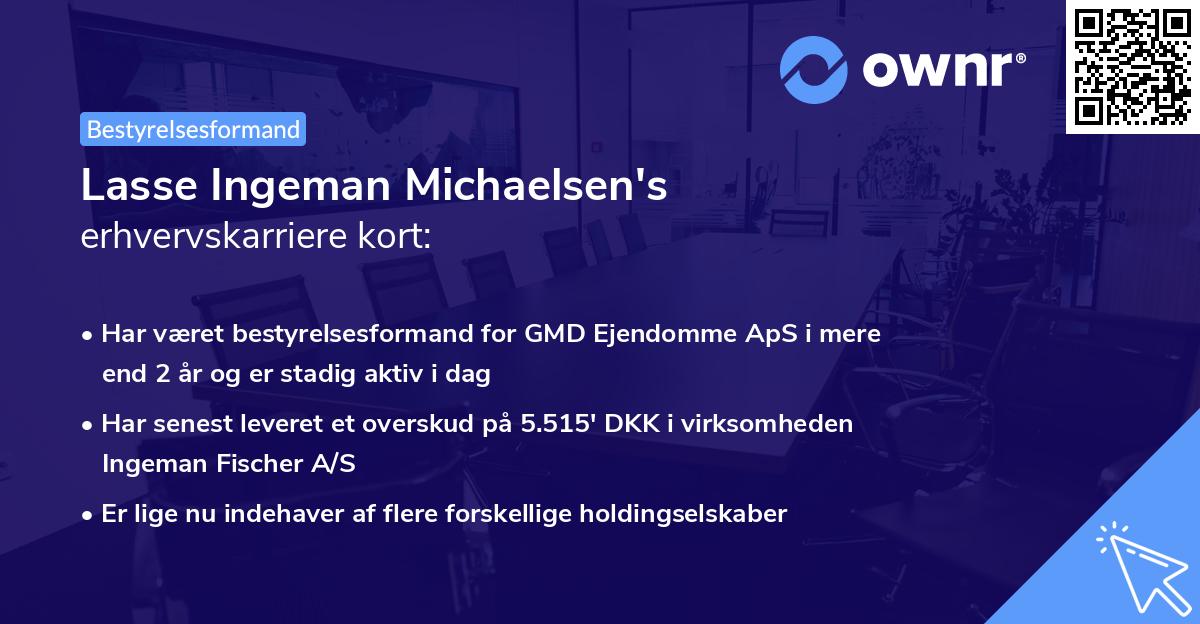 Lasse Ingeman Michaelsen's erhvervskarriere kort