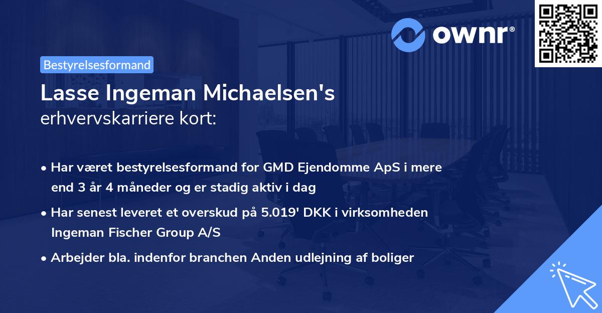 Lasse Ingeman Michaelsen's erhvervskarriere kort