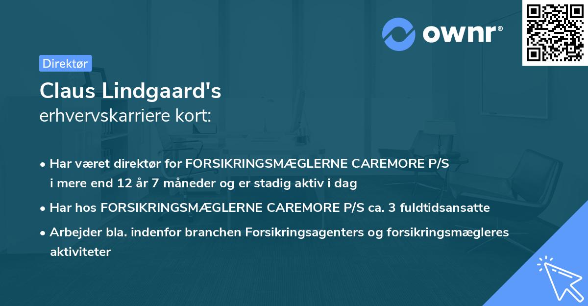 Claus Lindgaard's erhvervskarriere kort