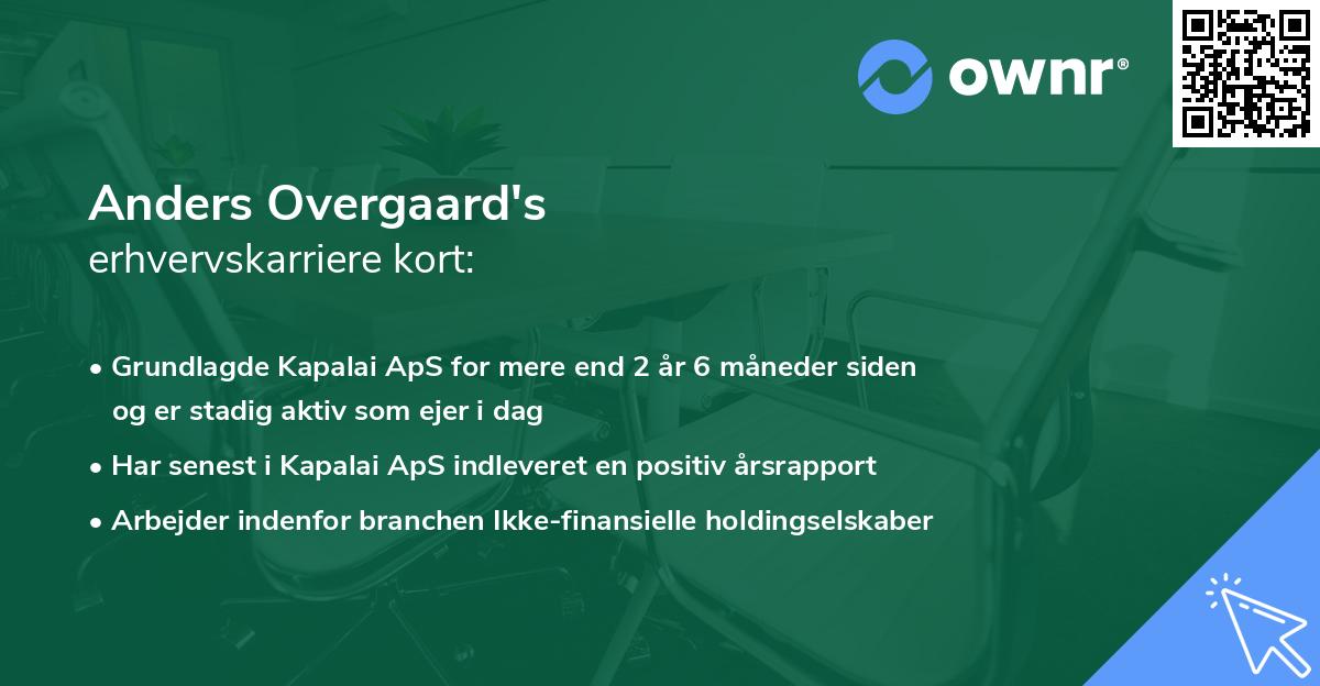 Anders Overgaard's erhvervskarriere kort