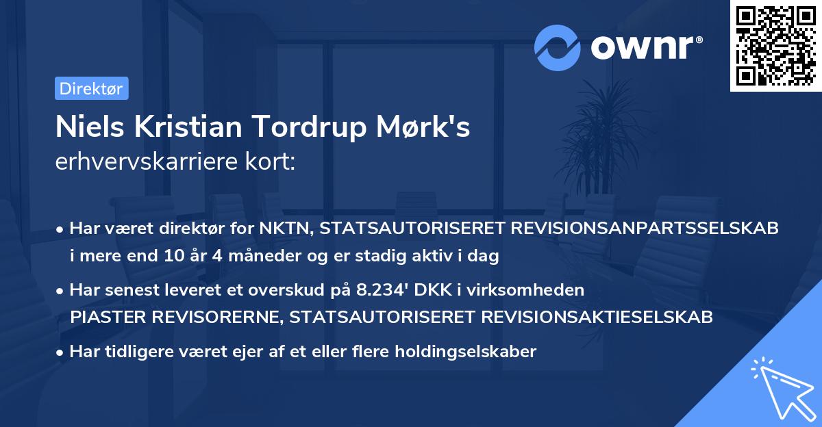 Niels Kristian Tordrup Mørk's erhvervskarriere kort