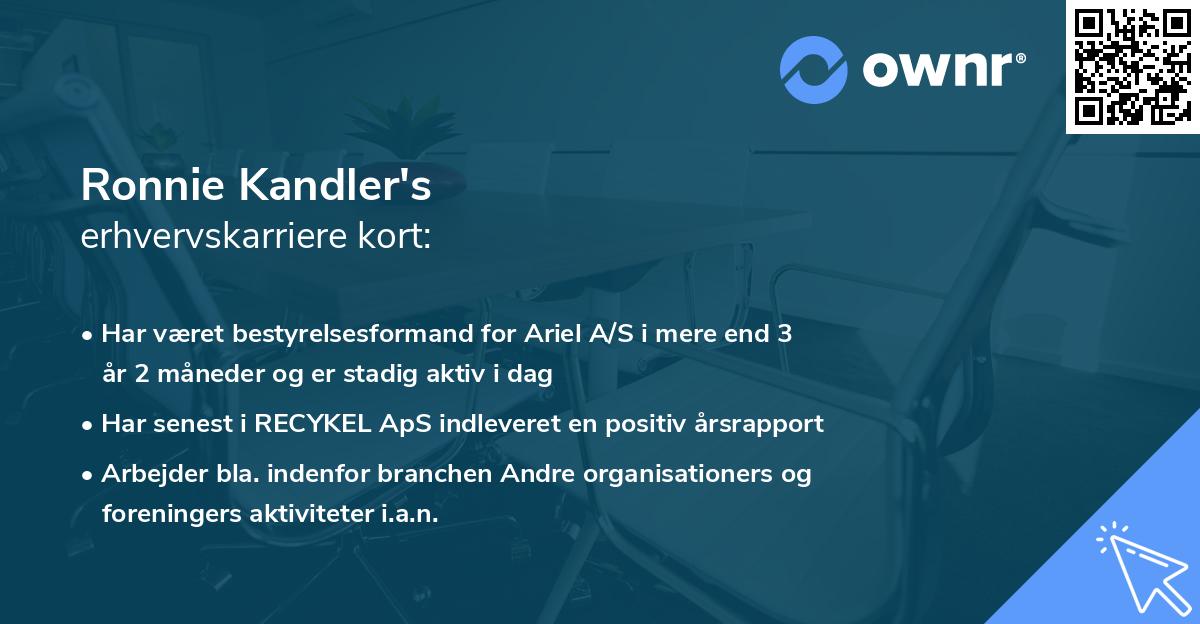 Ronnie Kandler's erhvervskarriere kort