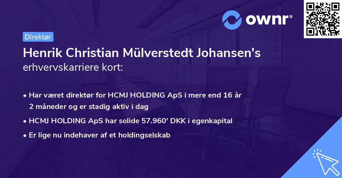 Henrik Christian Mülverstedt Johansen's erhvervskarriere kort