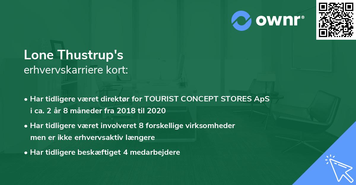 Lone Thustrup's erhvervskarriere kort