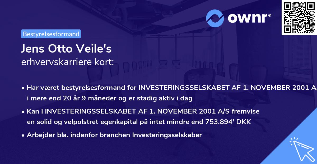 Jens Otto Veile's erhvervskarriere kort