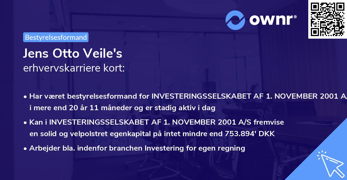 Jens Otto Veile's erhvervskarriere kort