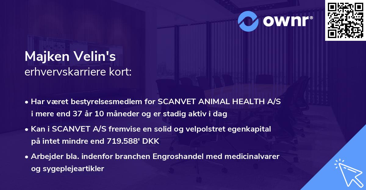 Majken Velin's erhvervskarriere kort