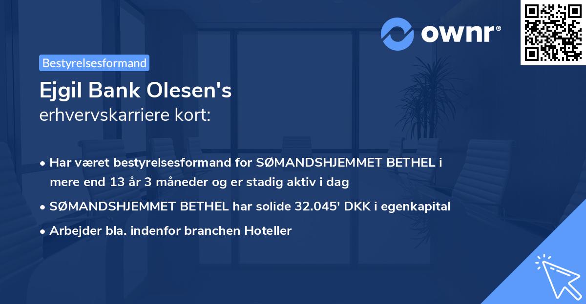 Ejgil Bank Olesen's erhvervskarriere kort