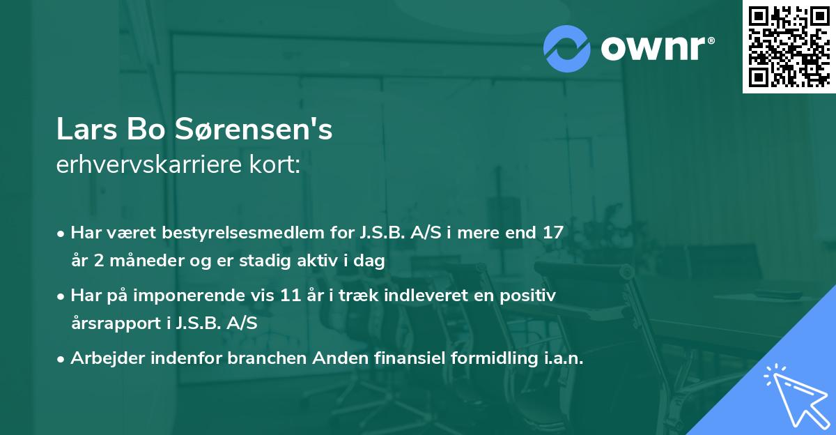 Lars Bo Sørensen's erhvervskarriere kort