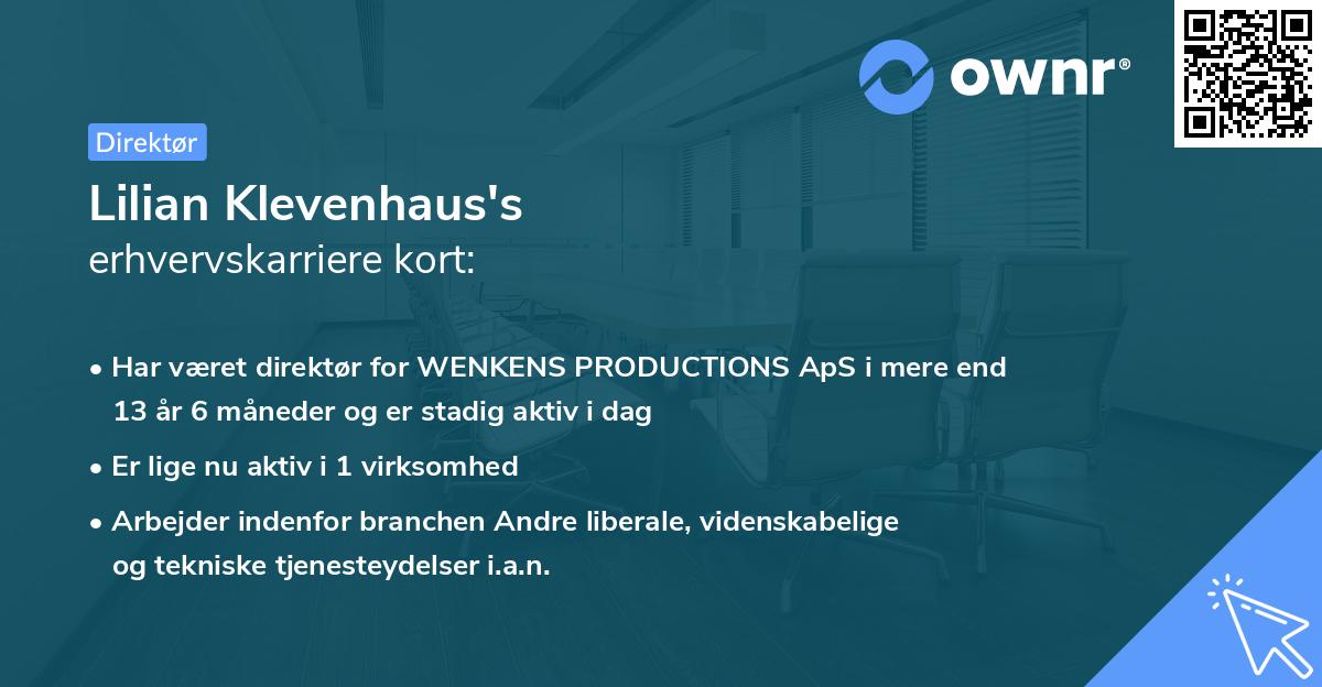 Lilian Klevenhaus's erhvervskarriere kort