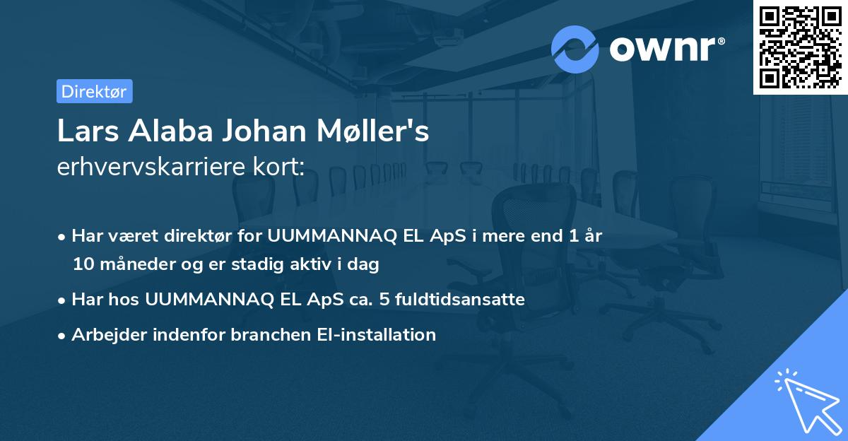 Lars Alaba Johan Møller's erhvervskarriere kort