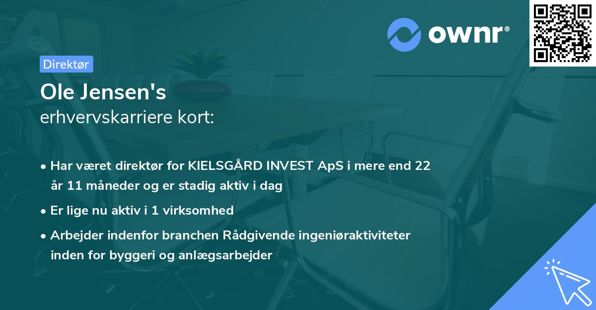 Ole Jensen's erhvervskarriere kort
