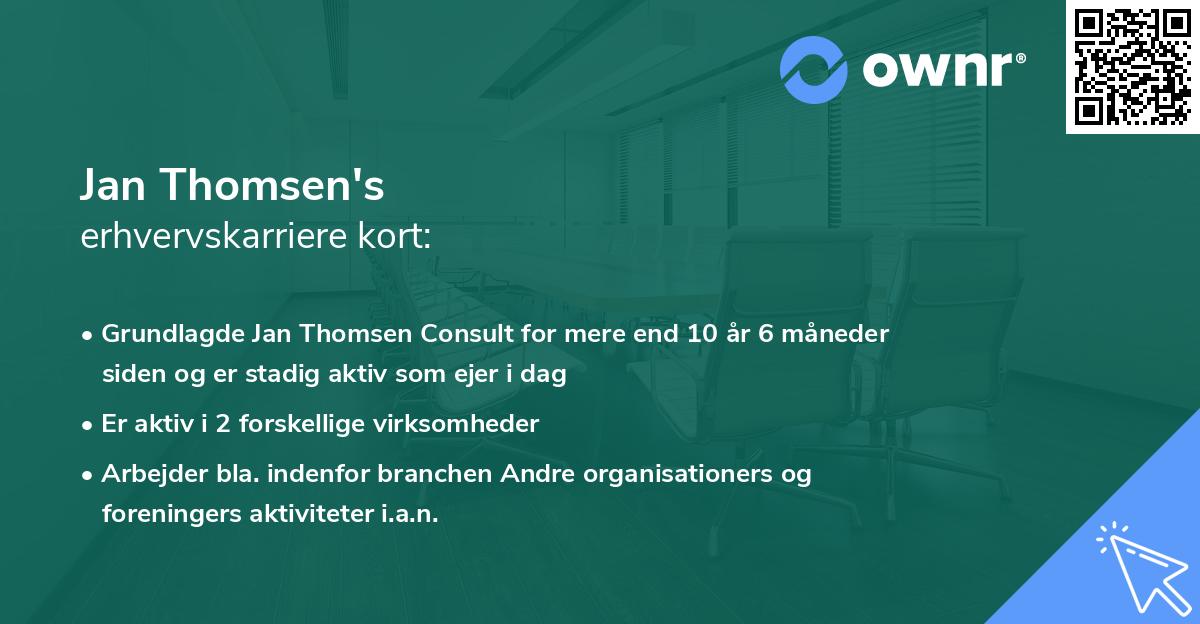 Jan Thomsen's erhvervskarriere kort