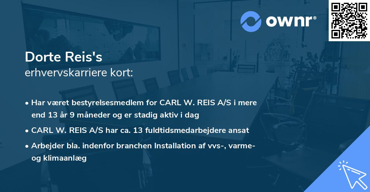 Dorte Reis's erhvervskarriere kort