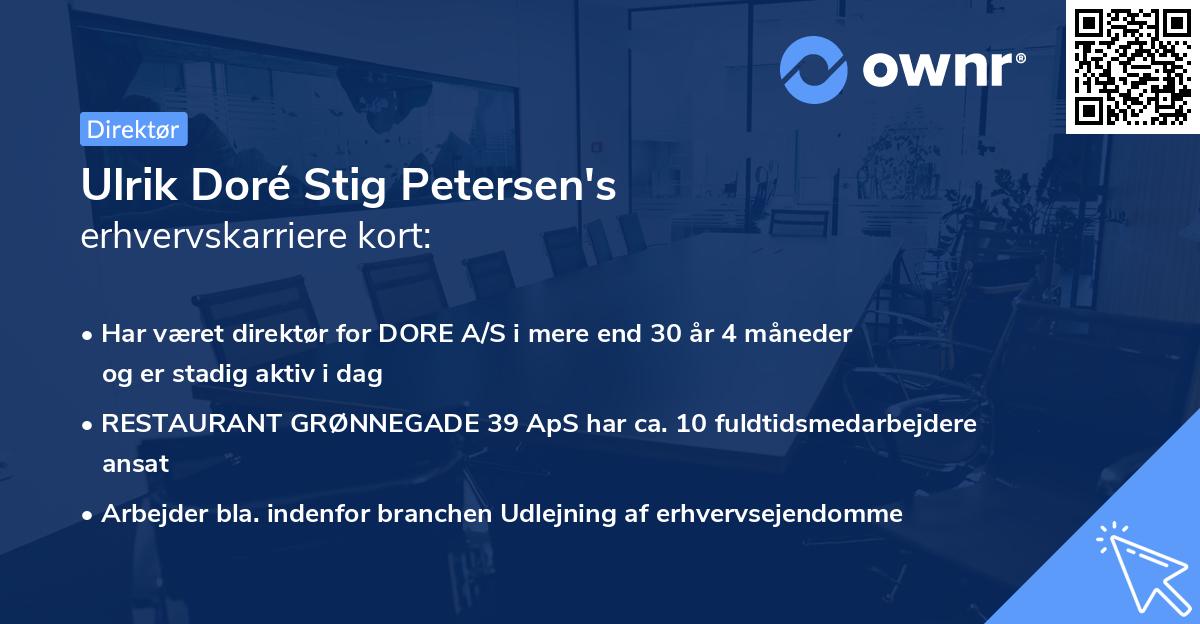 Ulrik Doré Stig Petersen's erhvervskarriere kort