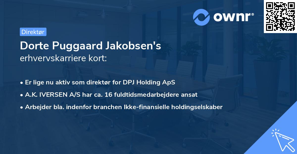 Dorte Puggaard Jakobsen's erhvervskarriere kort