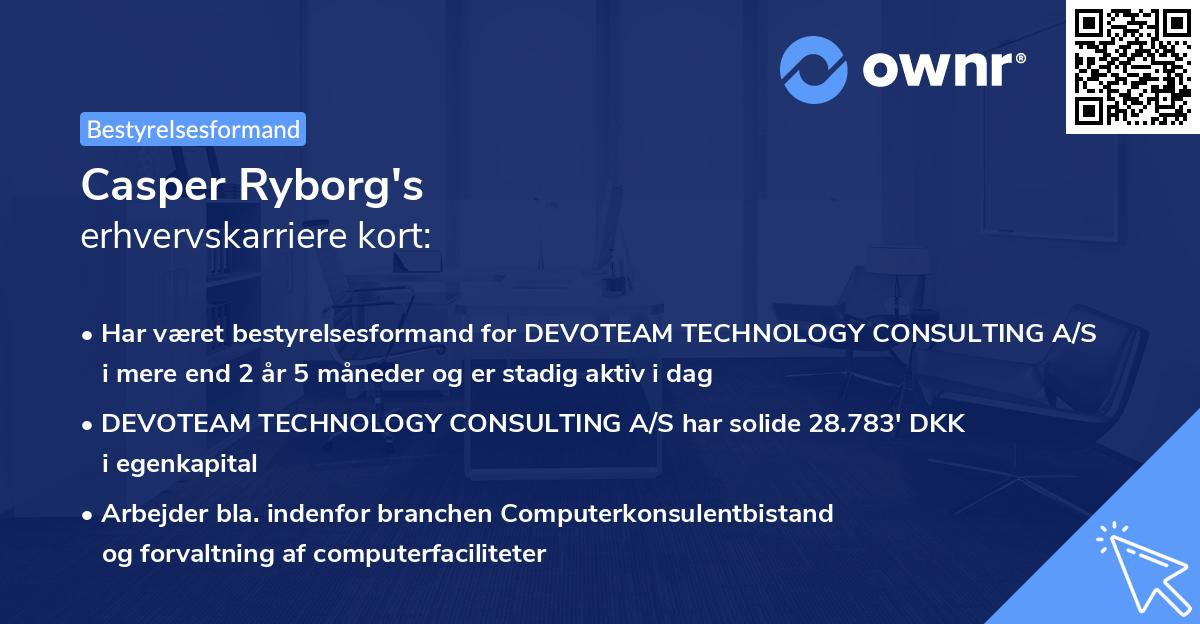 Casper Ryborg's erhvervskarriere kort