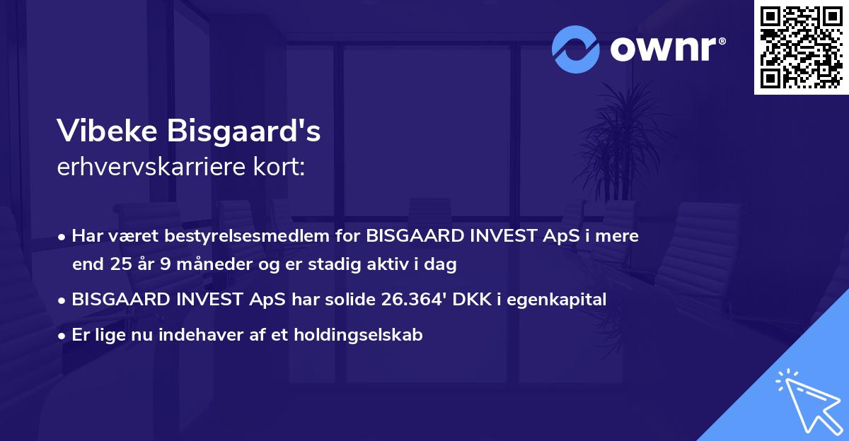 Vibeke Bisgaard's erhvervskarriere kort