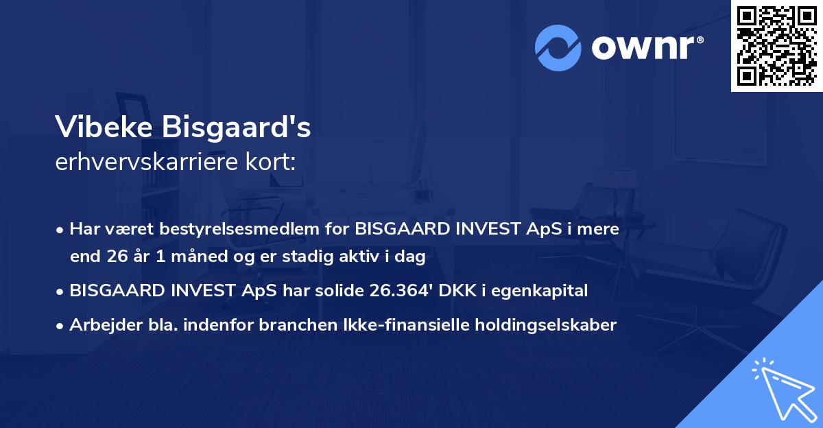 Vibeke Bisgaard's erhvervskarriere kort