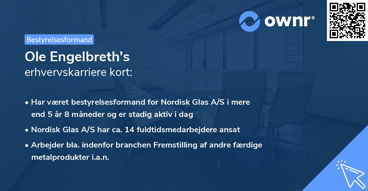 Ole Engelbreth's erhvervskarriere kort