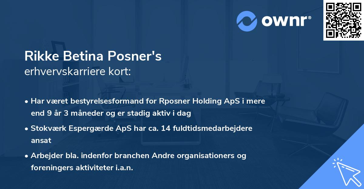 Rikke Betina Posner's erhvervskarriere kort
