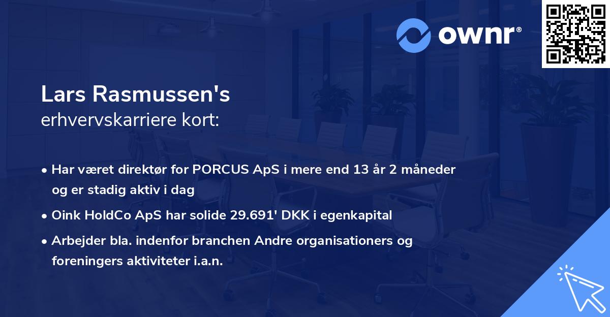 Lars Rasmussen's erhvervskarriere kort