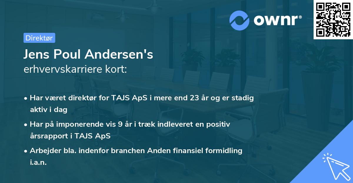 Jens Poul Andersen's erhvervskarriere kort
