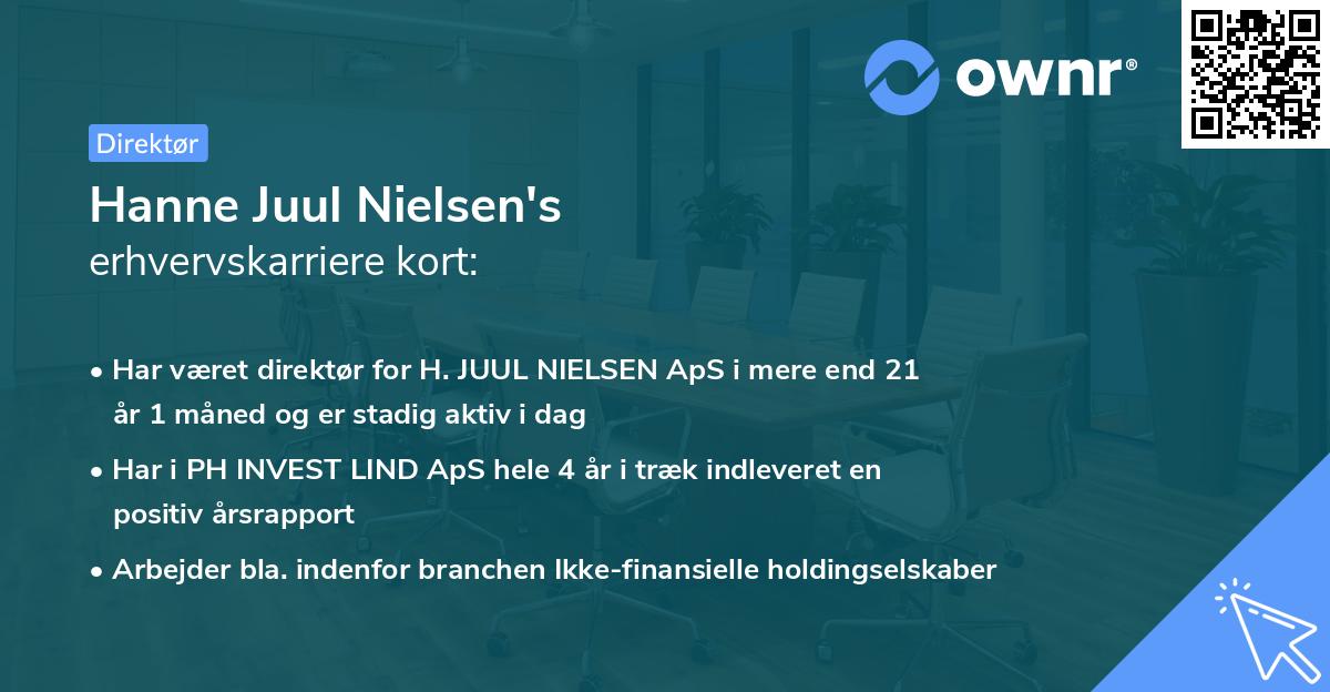 Hanne Juul Nielsen's erhvervskarriere kort