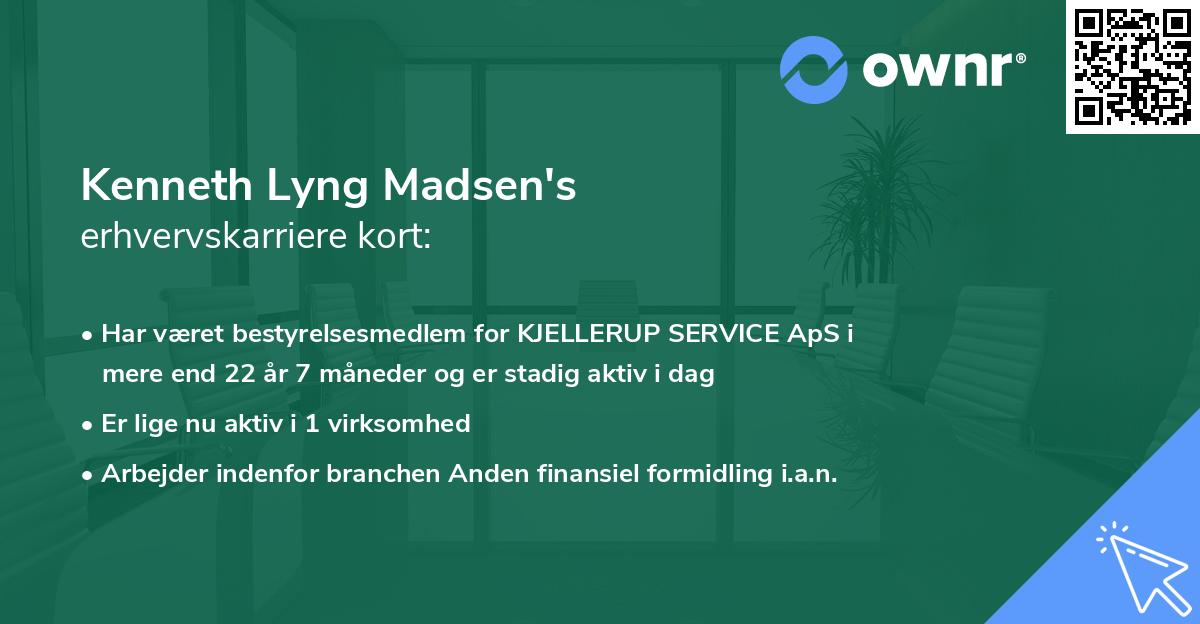 Kenneth Lyng Madsen's erhvervskarriere kort