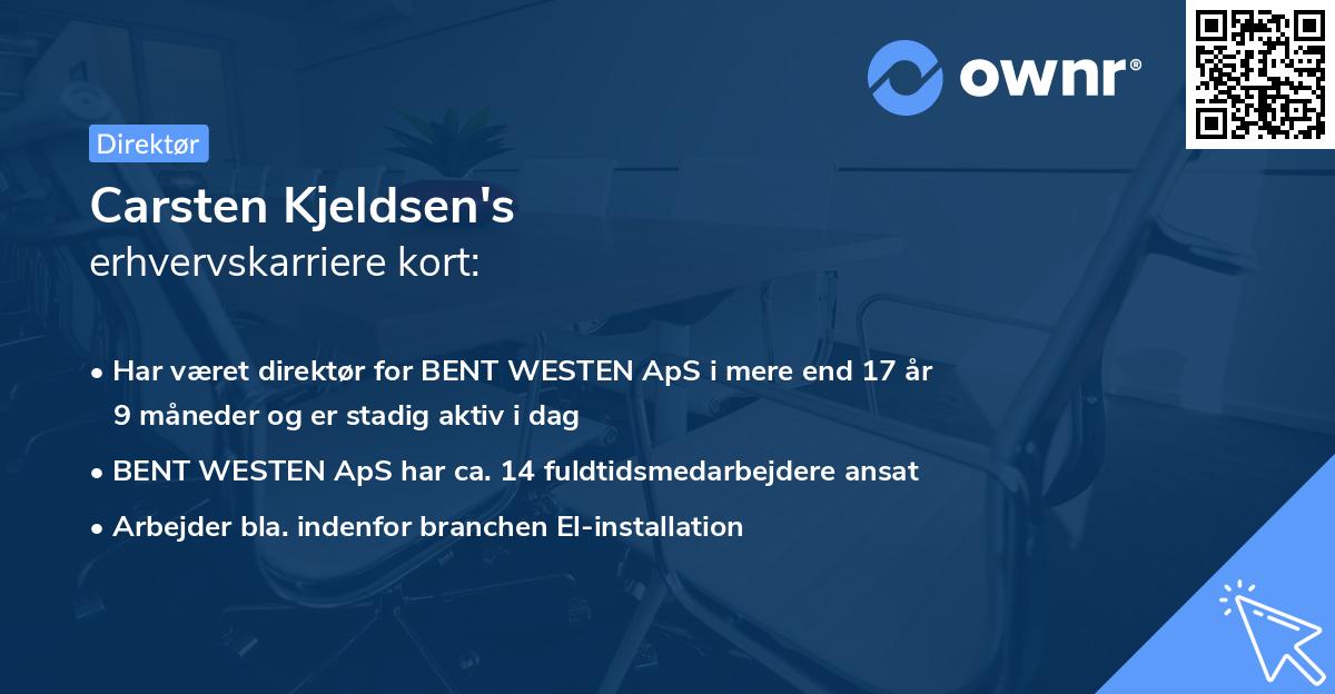 Carsten Kjeldsen's erhvervskarriere kort