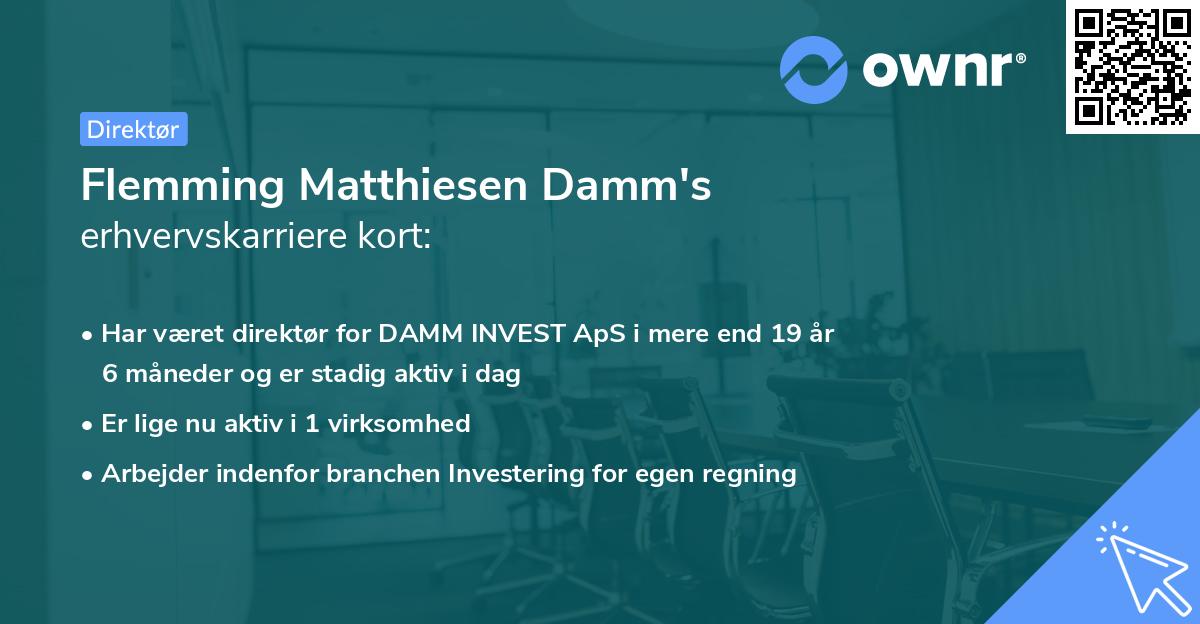 Flemming Matthiesen Damm's erhvervskarriere kort