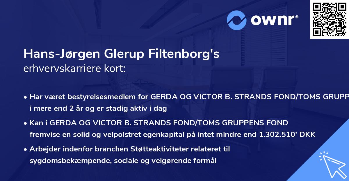 Hans-Jørgen Glerup Filtenborg's erhvervskarriere kort