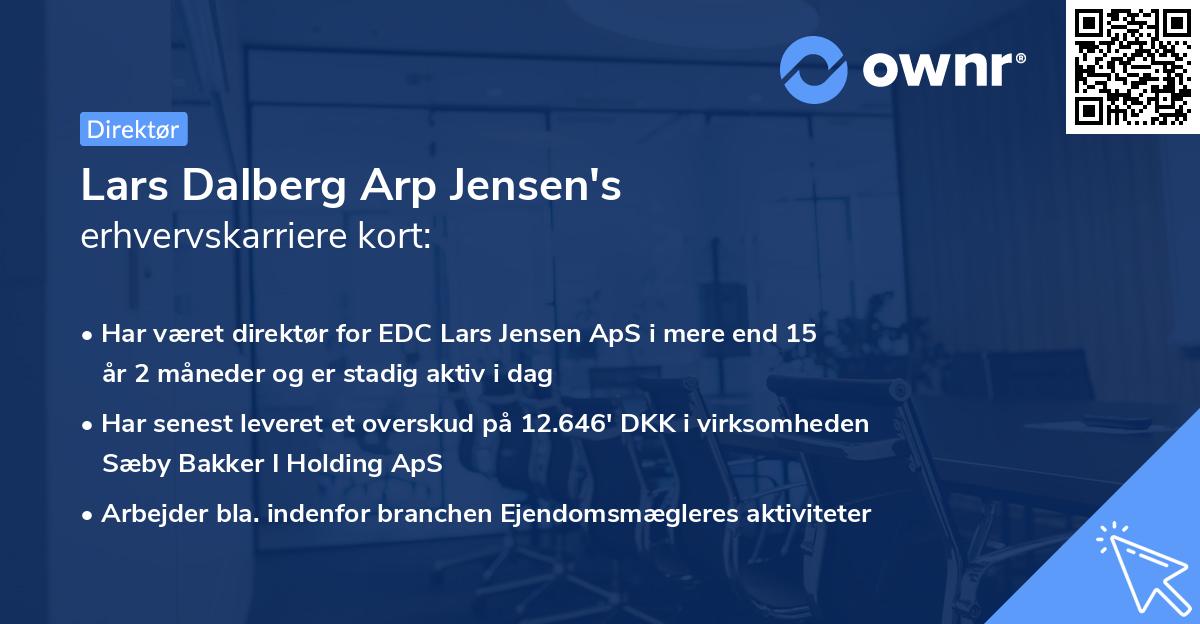 Lars Dalberg Arp Jensen's erhvervskarriere kort