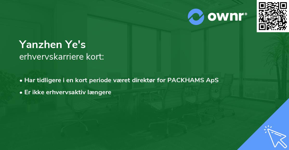 Yanzhen Ye's erhvervskarriere kort
