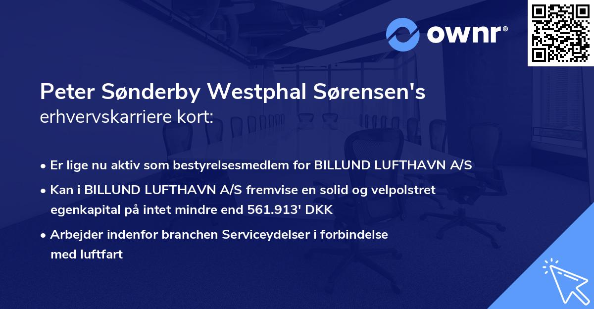 Peter Sønderby Westphal Sørensen's erhvervskarriere kort